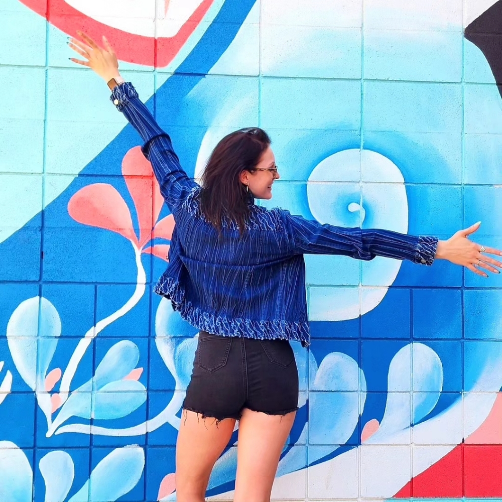 Vintage Ruffle Jean Jacket - Picture 3 of 4